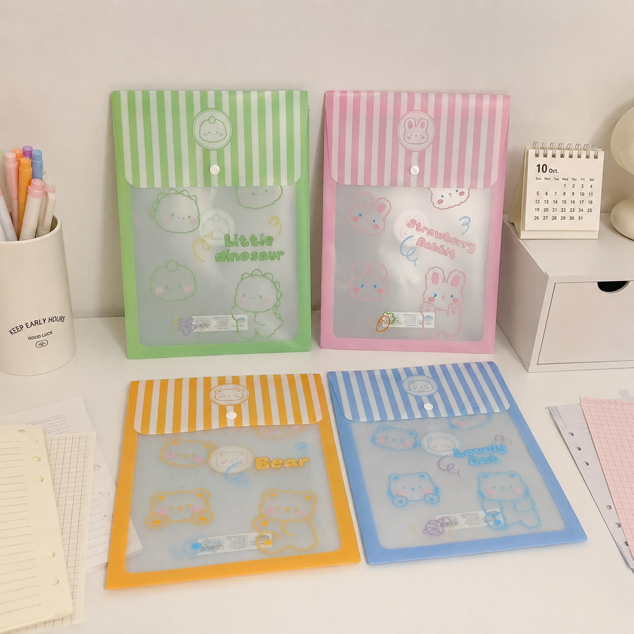 پوشه عمودی Little shell طرح حیوانات کیوت a4